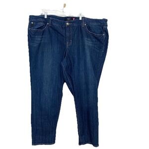 Torrid Jeans Straight‎ Plus Size 28 XS Woman Blue Stretch Pockets Casual Work